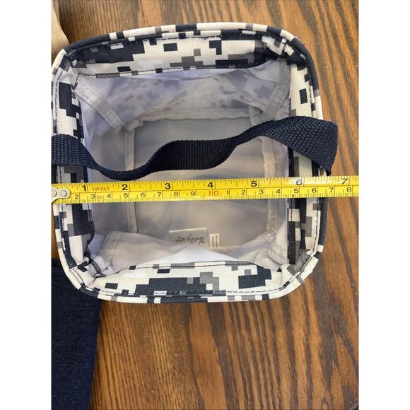 Thirty One mini square utility tote black/grey/white pixel - Picture 5 of 6